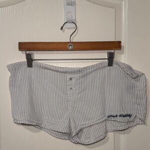 Aerie White & Gray Striped Donut Dreams Pajama Boxer Shorts Size XS NWOT